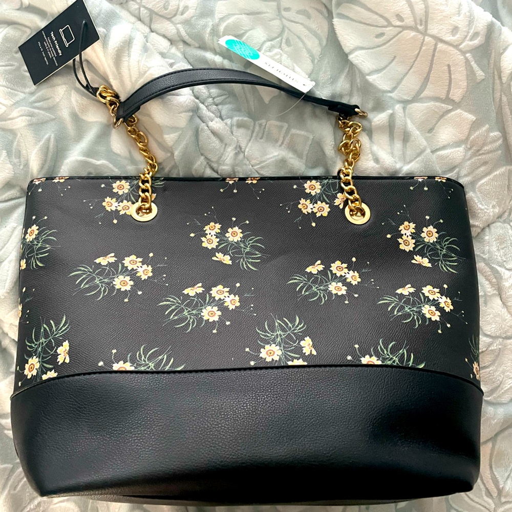 Black and floral bag